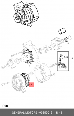 Выпрямитель, генератор 90350013 GENERAL MOTORS