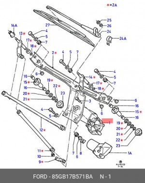 Двигатель стеклоочистителя 85GB-17B571-BA FORD
