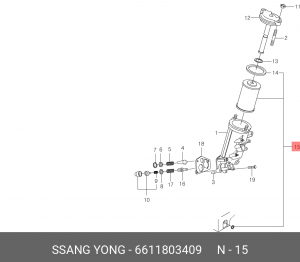 Масляный фильтр 6611803409 SSANG YONG