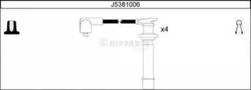 Ккомплект проводов зажигания J5381006 H B JAKOPARTS NIPPARTS