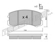 Комплект тормозных колодок, диско 7520 TRUSTING
