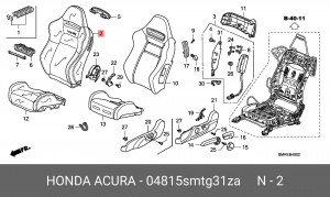 Обивка спинки сиденья 04815SMTG31ZA HONDA