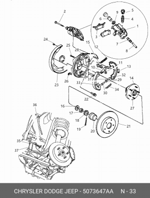 Комплект тормозных колодок 5073647AA CHRYSLER
