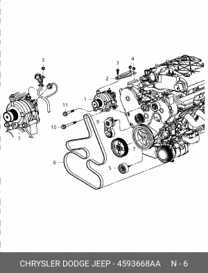 Поликлиновой ремень 4 5936 68AA CHRYSLER