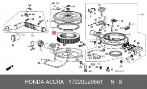Воздушный фильтр 17220PE0661 HONDA