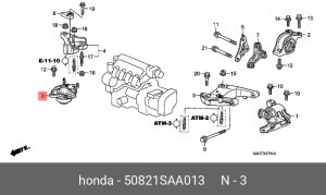 Подушка двигателя 50821-SAA-013 HONDA