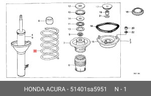 Пружина ходовой части 51401SA5951 HONDA