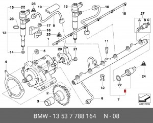 Ремкомплект, система common-rail 13 53 7 788 164 BMW