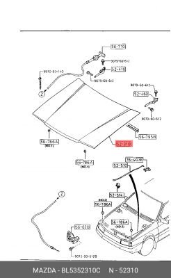 Капот двигателя BL5352310C MAZDA