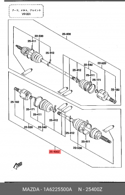 ШРУС 1A6225500A MAZDA