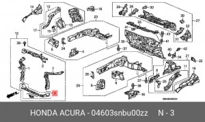 Балка крепления радиатора 04603SNBU00ZZ HONDA