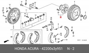 Комплект подшипника ступицы колеса 42200S3Y951 HONDA