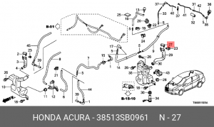 Крышка бачка стеклоомывателя 38513SB0961 HONDA
