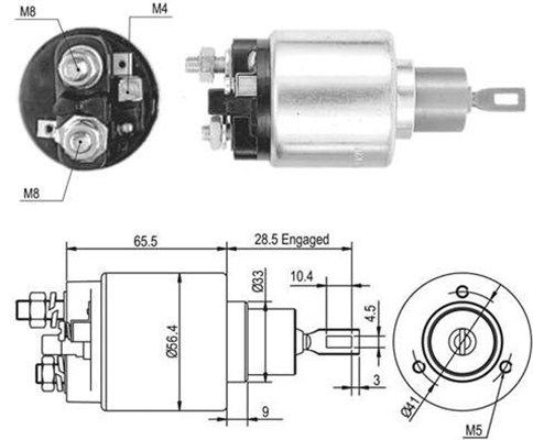 Тяговое реле, стартер 940113050461 MAGNETI MARELLI
