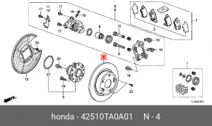 Диск тормозной 42510-TA0-A01 HONDA