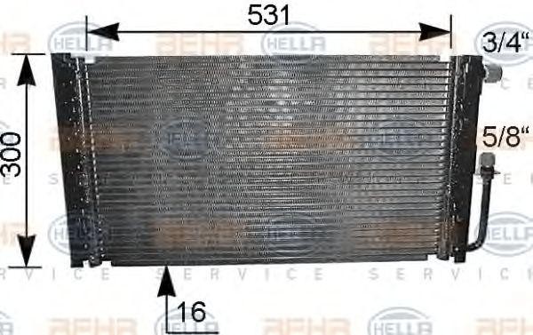 Конденсатор, кондиционер 8FC351038031 HELLA