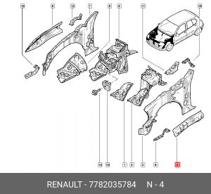 Усилитель крыла 7782035784 RENAULT