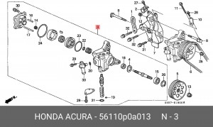 Гидравлический насос, рулевое управление 56110P0A013 HONDA