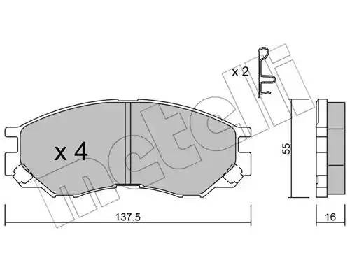 Комплект тормозных колодок, диско 2204010 METELLI