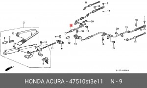 Трос, стояночная тормозная система 47510ST3E11 HONDA