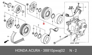 Компрессор, кондиционер 38810PWAJ02 HONDA