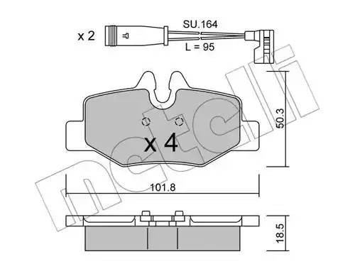 Комплект тормозных колодок, диско 22-0576-0K METELLI