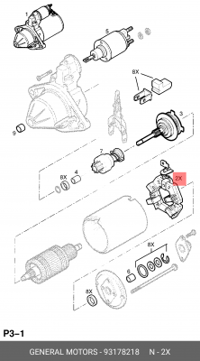 Кронштейн, угольная щетка 93178218 GENERAL MOTORS
