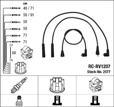 Ккомплект проводов зажигания 2577 NGK NTK