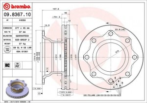 Тормозной диск 09.8367.10 BREMBO