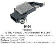 Реле регулятор напряжения генератора D404 TRANSPO