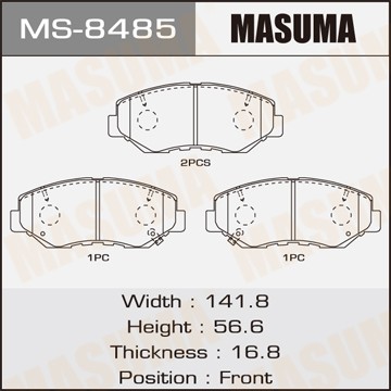 Колодки тормозные дисковые MS8485 MASUMA