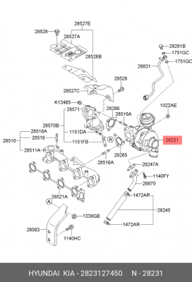 Компрессор, наддув 2823127450 HYUNDAI KIA
