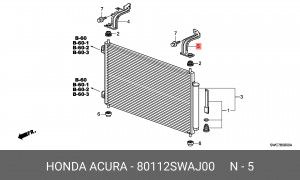 Кронштейн крепления радиатора кондиционера 80112SWAJ00 HONDA
