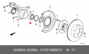 Подшипник ступицы колеса 91051689014 HONDA
