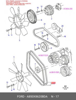 Клиновой ремень A850X-8620-BDA FORD