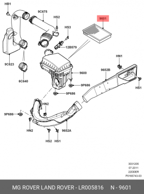 Воздушный фильтр LR005816 LAND ROVER