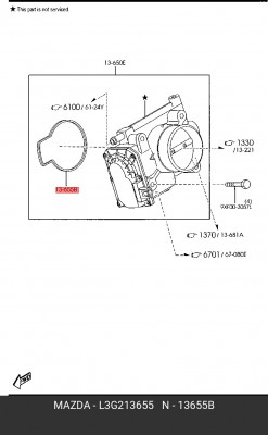 Прокладка дроссельной заслонки L3G213655 MAZDA