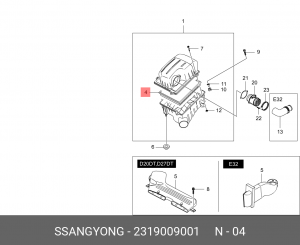 Воздушный фильтр 2319009001 SSANG YONG