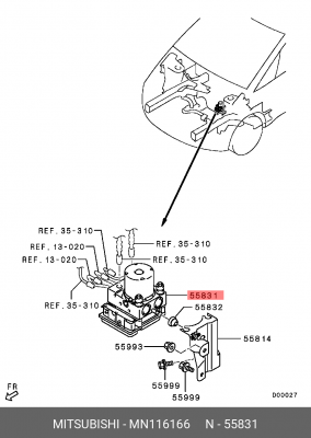 Гидроагрегат, тормозная система MN116166 MITSUBISHI