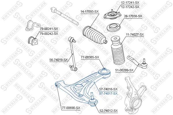Рычаг подвески 5774017SX STELLOX