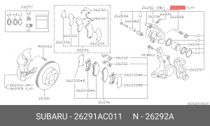 Тормозной суппорт 26291AC011 SUBARU