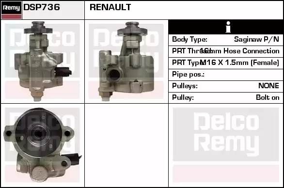 Гидравлический насос, рулевое управление DSP736 DELCO REMY