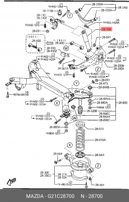 Амортизатор подвески G21C28700 MAZDA