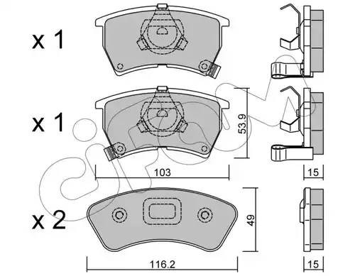 Комплект тормозных колодок, диско 822-386-0 CIFAM