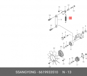 Пружина подвески 6619933510 SSANG YONG