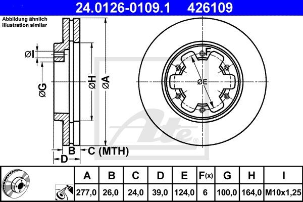 Тормозной диск 24.0126-0109.1 ATE