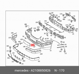 Накладка бампера A2108850826 MERCEDES BENZ