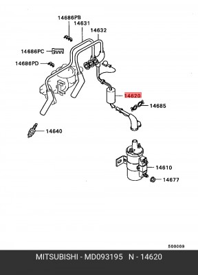 Провода высоковольтные системы зажигания (комплект) MD093195 MITSUBISHI