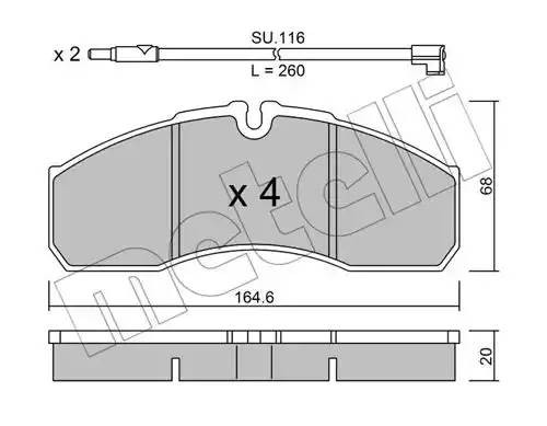 Комплект тормозных колодок, диско 22-0578-3K METELLI