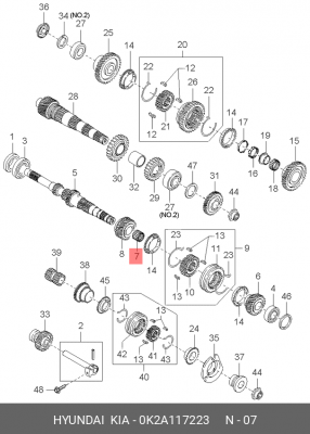 Подшипник ступицы колеса 0K2A117223 HYUNDAI KIA